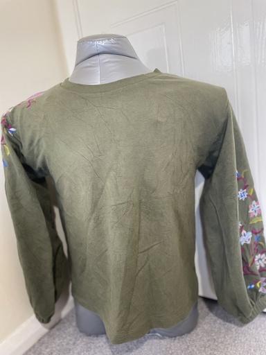 Embroidery Green Sweatshirt